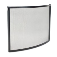 Pilgrim Home and Hearth 18256 Odessa Bowed Fireplace Screen  Black and Polished Nickel - B00CI8L11O